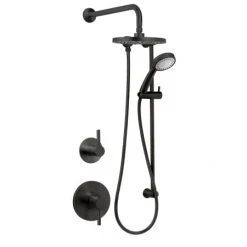 Miseno Mia Pressure Balanced Shower System with 1.8 GPM Rain Shower Head, Hand Shower, Slide Bar, and Wall Mounted Rain Shower Arm - Rough-In Valves Included