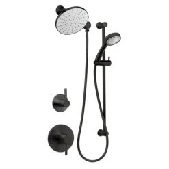 Miseno Mia Pressure Balanced Shower System with 1.8 GPM Rain Shower Head, Hand Shower, Slide Bar, and Standard Shower Arm - Rough-In Valves Included