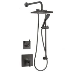Miseno Elysa Pressure Balanced Shower System with 1.8 GPM Rain Shower Head, Hand Shower, Slide Bar, and Wall Mounted Rain Shower Arm