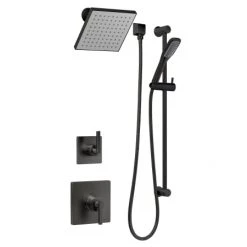 Miseno Elysa Pressure Balanced Shower System with 1.8 GPM Rain Shower Head, Hand Shower, Slide Bar, and Standard Shower Arm - Rough-In Valves Included