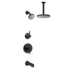 Miseno Mia Pressure Balanced Shower System with 1.8 GPM Rain Shower Heads, Tub Spout, Ceiling Mounted and Standard Shower Arms - Rough-In Valves Included