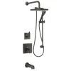 Miseno Elysa Pressure Balanced Shower System with 1.8 GPM Rain Shower Head, Hand Shower, Slide Bar, Tub Spout, and Wall Mounted Rain Shower Arm