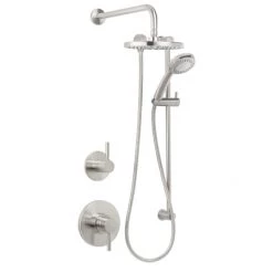 Miseno Mia Pressure Balanced Shower System with 2.0 GPM Rain Shower Head, Hand Shower, Slide Bar, and Wall Mounted Rain Shower Arm - Rough-In Valves Included