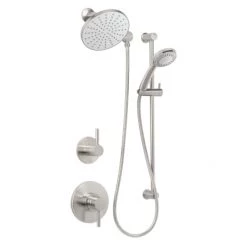 Miseno Mia Pressure Balanced Shower System with 2.0 GPM Rain Shower Head, Hand Shower, Slide Bar, and Standard Shower Arm - Rough-In Valves Included
