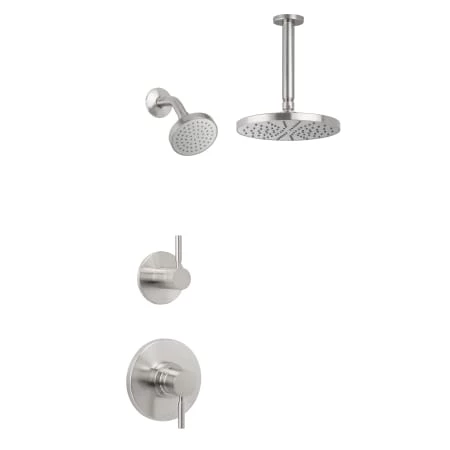 Miseno Mia Pressure Balanced Shower System with 2.0 GPM Rain Shower Heads, Ceiling Mounted and Standard Shower Arms - Rough-In Valves Included 1 Miseno Mia Pressure Balanced Shower System with 2.0 GPM Rain Shower Heads, Ceiling Mounted and Standard Shower Arms - Rough-In Valves Included