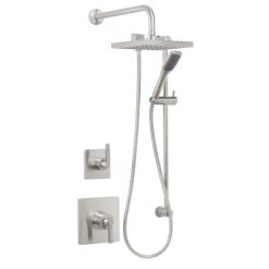 Miseno Elysa Pressure Balanced Shower System with 2.0 GPM Rain Shower Head, Hand Shower, Slide Bar, and Wall Mounted Rain Shower Arm