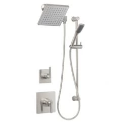 Miseno Elysa Pressure Balanced Shower System with 2.0 GPM Rain Shower Head, Hand Shower, Slide Bar, and Standard Shower Arm - Rough-In Valves Included