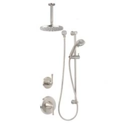 Miseno Bella Pressure Balanced Shower System with 2.0 GPM Rain Shower Head, Hand Shower, Slide Bar, and Ceiling Mounted Shower Arm - Rough-In Valves Included