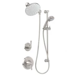 Miseno Bella Pressure Balanced Shower System with 2.0 GPM Rain Shower Head, Hand Shower, Slide Bar, and Standard Shower Arm - Rough-In Valves Included