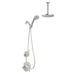 Miseno Bella Pressure Balanced Shower System with 1.8 GPM Rain Shower Head, Hand Shower, Hand Shower Holder, and Ceiling Mounted Shower Arm