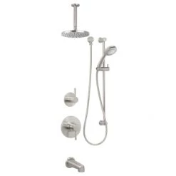 Miseno Mia Pressure Balanced Shower System with 2.0 GPM Rain Shower Head, Hand Shower, Slide Bar, Tub Spout, and Ceiling Mounted Shower Arm