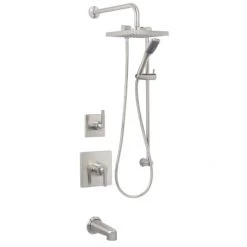 Miseno Elysa Pressure Balanced Shower System with 2.0 GPM Rain Shower Head, Hand Shower, Slide Bar, Tub Spout, and Wall Mounted Rain Shower Arm