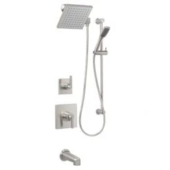 Miseno Elysa Pressure Balanced Shower System with 2.0 GPM Rain Shower Head, Hand Shower, Slide Bar, Tub Spout, and Standard Shower Arm