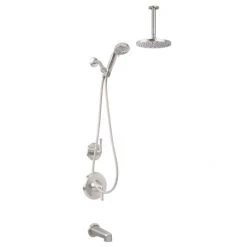 Miseno Bella Pressure Balanced Shower System with 1.8 GPM Rain Shower Head, Hand Shower, Tub Spout, Hand Shower Holder, and Ceiling Mounted Shower Arm
