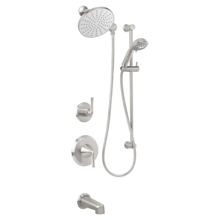 Miseno Bella Pressure Balanced Shower System with 1.8 GPM Rain Shower Head, Hand Shower, Slide Bar, Tub Spout, and Standard Shower Arm 1 Miseno Bella Pressure Balanced Shower System with 1.8 GPM Rain Shower Head, Hand Shower, Slide Bar, Tub Spout, and Standard Shower Arm