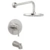 Miseno Mia Tub and Shower Trim Package with Single Function Rain Shower Head - Eco Friendly