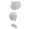 Miseno Mia Tub and Shower Trim Package with Single Function Rain Shower Head - Includes Rough-In