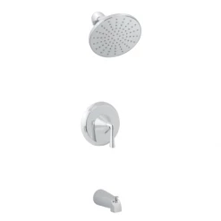 Miseno Bella Pressure Balanced Tub and Shower Trim with 1.8 GPM Rain Shower Head, Tub Spout, and Standard Shower Arm
