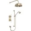Perrin and Rowe Edwardian Thermostatic Shower System with Shower Head, Hand Shower, Slide Bar, Shower Arm, Hose, and Valve Trim
