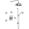 Perrin and Rowe Edwardian Thermostatic Shower System with Shower Head, Hand Shower, Slide Bar, Bodysprays, Shower Arm, Hose, and Valve Trim