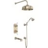 Perrin and Rowe Edwardian Thermostatic Shower System with Shower Head, Hand Shower, Shower Arm, Hose, and Valve Trim