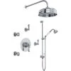 Perrin and Rowe Georgian Thermostatic Shower System with Shower Head, Hand Shower, Slide Bar, Bodysprays, Shower Arm, Hose, and Valve Trim
