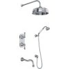 Perrin and Rowe Georgian Thermostatic Shower System with Shower Head, Hand Shower, Shower Arm, Hose, and Valve Trim