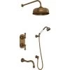 Perrin and Rowe Georgian Thermostatic Shower System with Shower Head, Hand Shower, Shower Arm, Hose, and Valve Trim