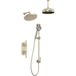 Perrin and Rowe Holborn Thermostatic Shower System with Shower Head, Hand Shower, Slide Bar, Shower Arm, Hose, and Valve Trim