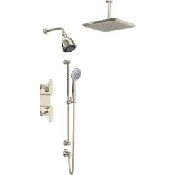 Perrin and Rowe Hoxton Thermostatic Shower System with Shower Head, Hand Shower, Slide Bar, Shower Arm, Hose, and Valve Trim
