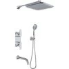 Perrin and Rowe Hoxton Thermostatic Shower System with Shower Head, Hand Shower, Shower Arm, Hose, and Valve Trim