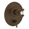 Perrin and Rowe Georgian Era 2 Function Pressure Balanced Valve Trim Only with Double Cross Handle and Integrated Diverter - Less Rough In