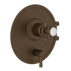 Perrin and Rowe Georgian Era 2 Function Pressure Balanced Valve Trim Only with Double Cross Handle and Integrated Diverter - Less Rough In