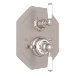 Perrin and Rowe Edwardian Function Thermostatic Valve Trim Only with Double Lever Handle and Volume Control - Less Rough In