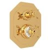 Perrin and Rowe Edwardian Function Thermostatic Valve Trim Only with Double Cross Handle and Volume Control - Less Rough In
