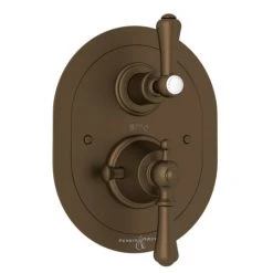 Perrin and Rowe Georgian Era Function Thermostatic Valve Trim Only with Double Lever Handle and Volume Control - Less Rough In