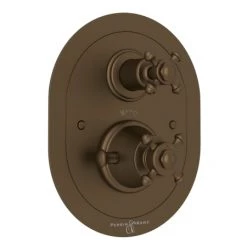 Perrin and Rowe Georgian Era Function Thermostatic Valve Trim Only with Double Cross Handle and Volume Control - Less Rough In