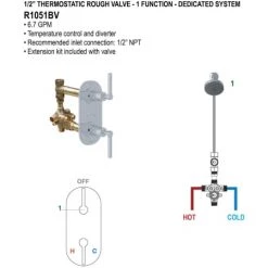 Perrin and Rowe Deco 5 Function Thermostatic Valve Trim Only with Double Lever Handle and Integrated Diverter - Less Rough In -Miseno Sales Shop perrin and rowe u 8157ls to alternate view 748