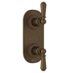 Perrin and Rowe Edwardian 5 Function Thermostatic Valve Trim Only with Double Lever Handle and Integrated Diverter - Less Rough In
