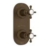 Perrin and Rowe Edwardian 5 Function Thermostatic Valve Trim Only with Double Cross Handle and Integrated Diverter - Less Rough In