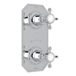 Perrin and Rowe Edwardian 5 Function Thermostatic Valve Trim Only with Double Cross Handle and Integrated Diverter - Less Rough In