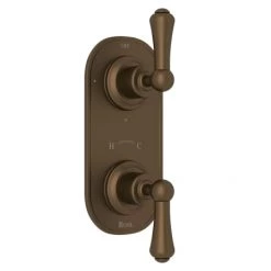 Perrin and Rowe Georgian Era 5 Function Thermostatic Valve Trim Only with Double Lever Handle and Integrated Diverter - Less Rough In