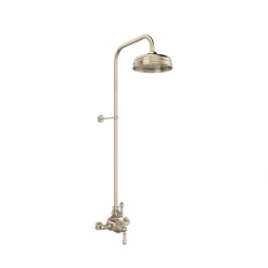 Perrin and Rowe Georgian Era Thermostatic Shower System with Shower Head, Slide Bar, Shower Arm, and Valve Trim – Less Rough-In Valve