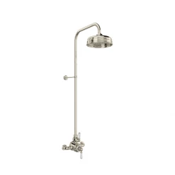 Perrin and Rowe Edwardian Thermostatic Shower System with Shower Head, Slide Bar, Shower Arm, and Valve Trim – Less Rough-In Valve