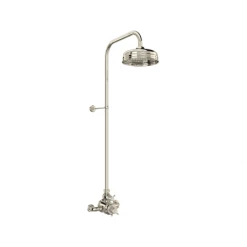 Perrin and Rowe Edwardian Thermostatic Shower System with Shower Head, Slide Bar, Shower Arm, and Valve Trim – Less Rough-In Valve